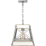 Progress Lighting Bradberry 5-Light Antique White and Galvanized Farmhouse Linear Large Hanging Kitchen Island Light