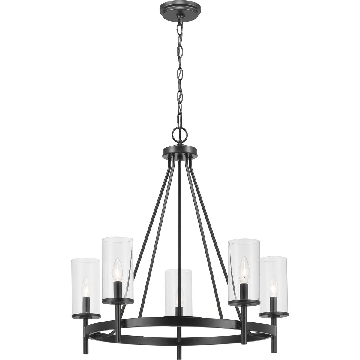 Progress Lighting Strahan 5-Light Black Transitional Chandelier