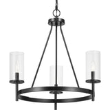 Progress Lighting Strahan 3-Light Black Transitional Chandelier, 25.75-in W x 23.87-in H