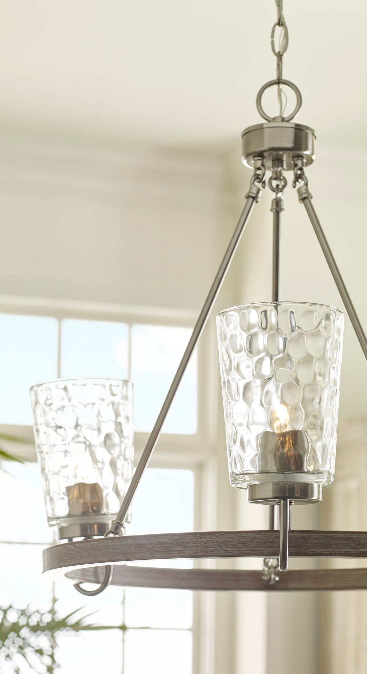 Progress Lighting Tiana 3-Light Brushed Nickel Coastal Chandelier