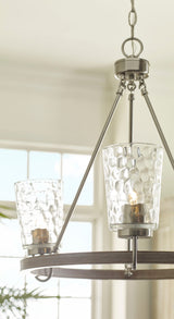 Progress Lighting Tiana 3-Light Brushed Nickel Coastal Chandelier