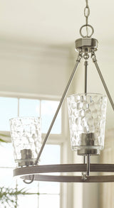 Progress Lighting Tiana 3-Light Brushed Nickel Coastal Chandelier