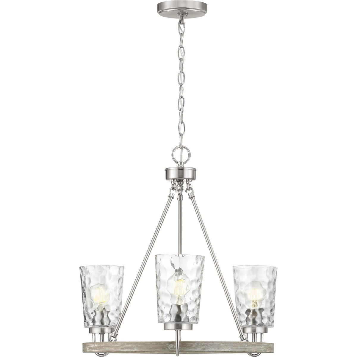 Progress Lighting Tiana 3-Light Brushed Nickel Coastal Chandelier
