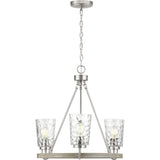 Progress Lighting Tiana 3-Light Brushed Nickel Coastal Chandelier