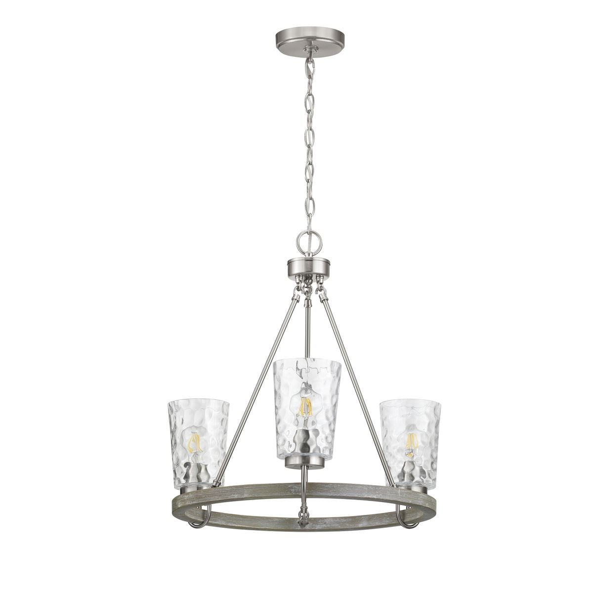 Progress Lighting Tiana 3-Light Brushed Nickel Coastal Chandelier