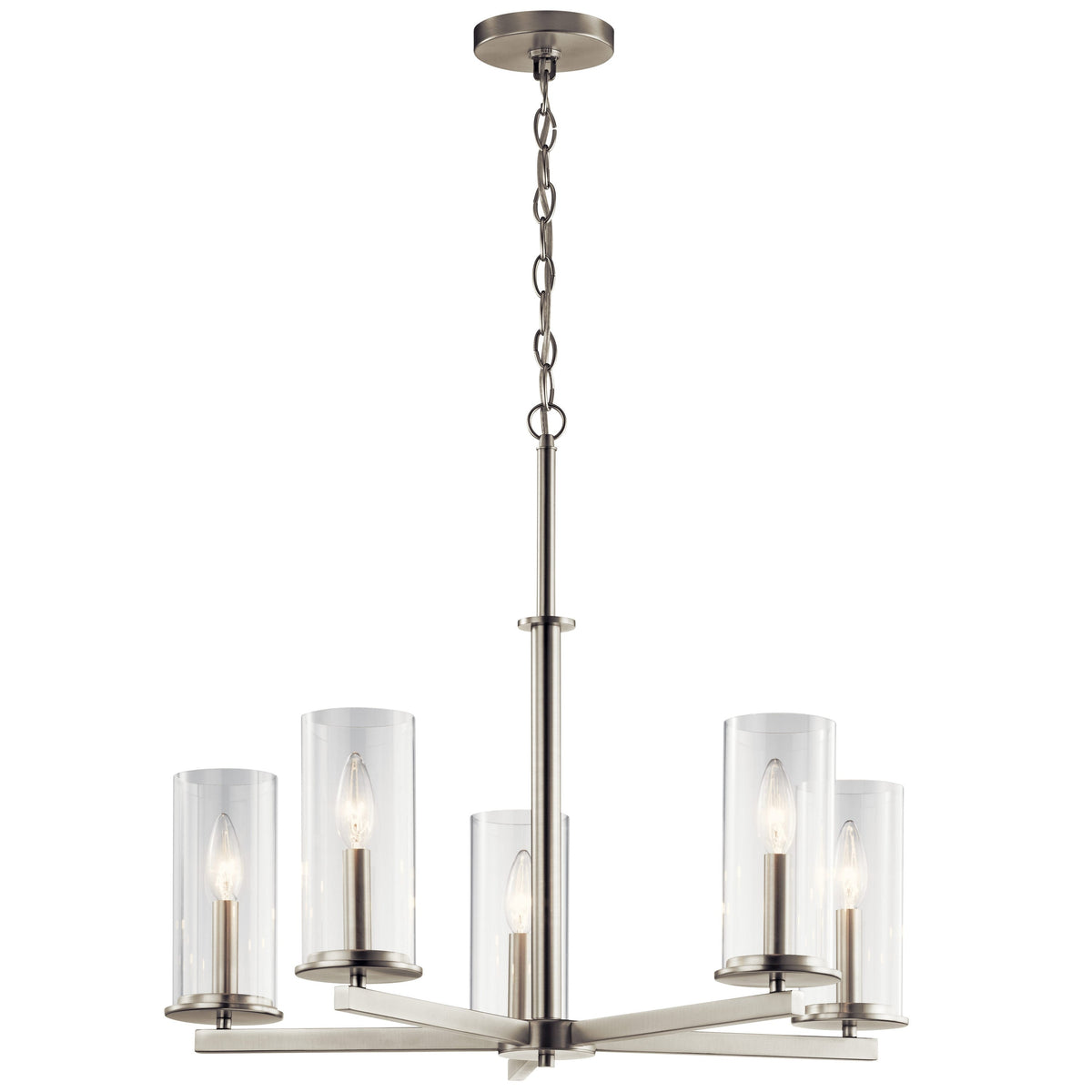 Kichler Crosby 5-Light Brushed Nickel Transitional Cage Chandelier