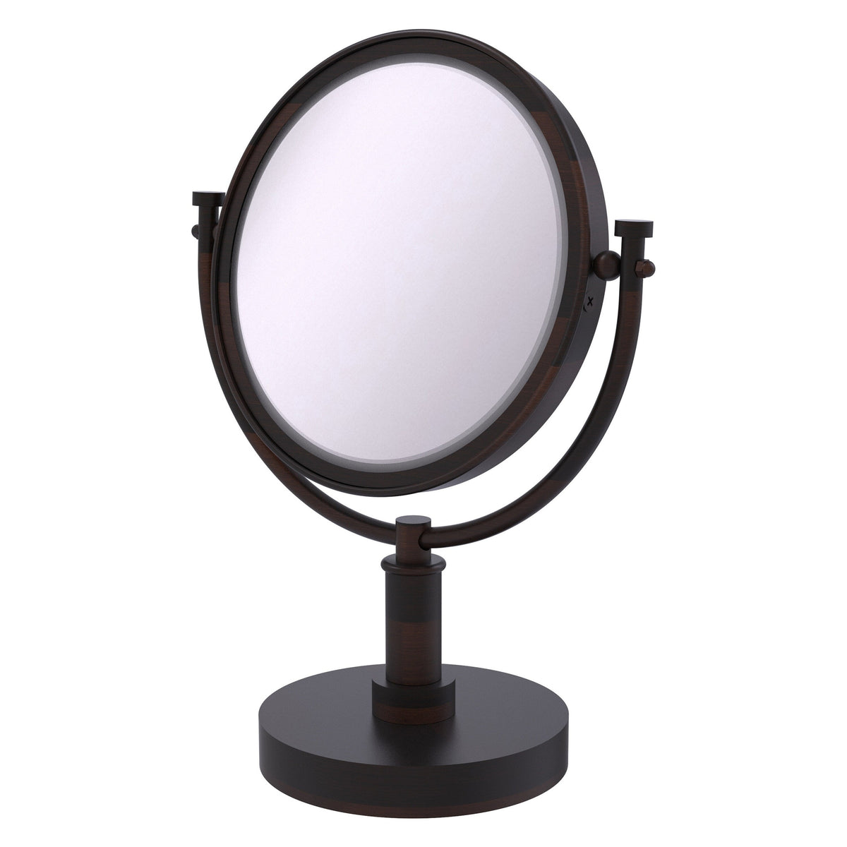 Allied Brass 8-in x 15-in Distressed Bronze Double-Sided Magnifying Countertop Vanity Mirror