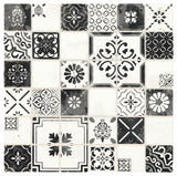 American Olean Genuine Stone Moroccan Black and White 12-in x 12-in Glazed Natural Travertine Mosaic Wall Tile (0.97-sq ft)