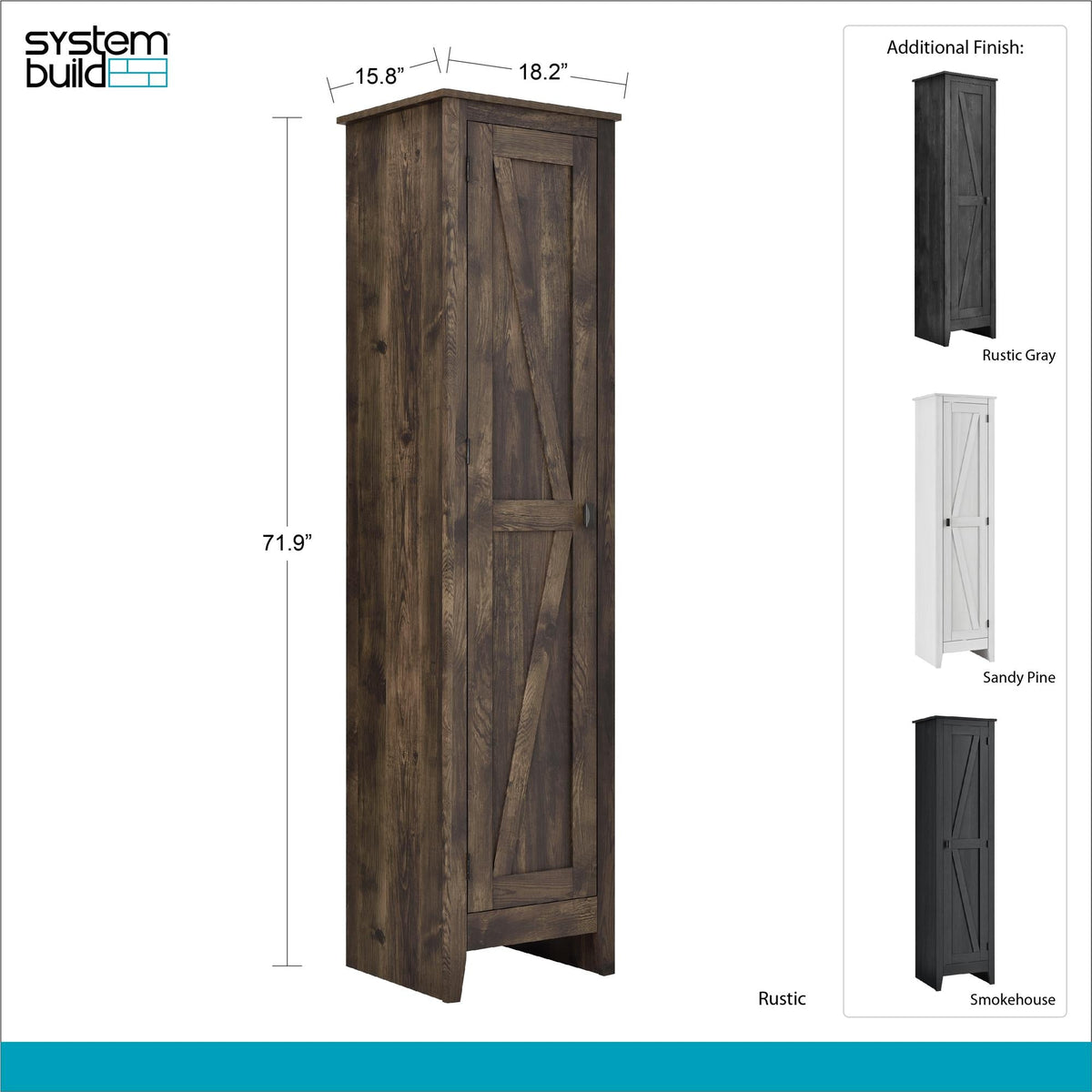 Ameriwood Home Winthrop Rustic Ivory Pine Reclaimed Wood Pantry
