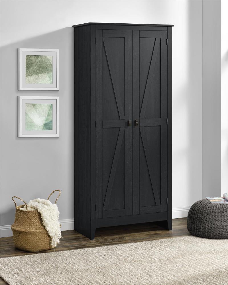 Ameriwood Home Winthrop 31.5-in x 71.9-in H Wood Composite Black Oak Freestanding or Wall-mount Utility Storage Cabinet