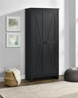 Ameriwood Home Winthrop 31.5-in x 71.9-in H Wood Composite Black Oak Freestanding or Wall-mount Utility Storage Cabinet