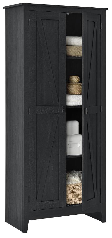 Ameriwood Home Winthrop 31.5-in x 71.9-in H Wood Composite Black Oak Freestanding or Wall-mount Utility Storage Cabinet