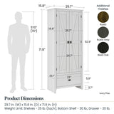 Ameriwood Home Winthrop 29.7-in x 71.9-in H Wood Composite Ivory Pine Freestanding or Wall-mount Utility Storage Cabinet