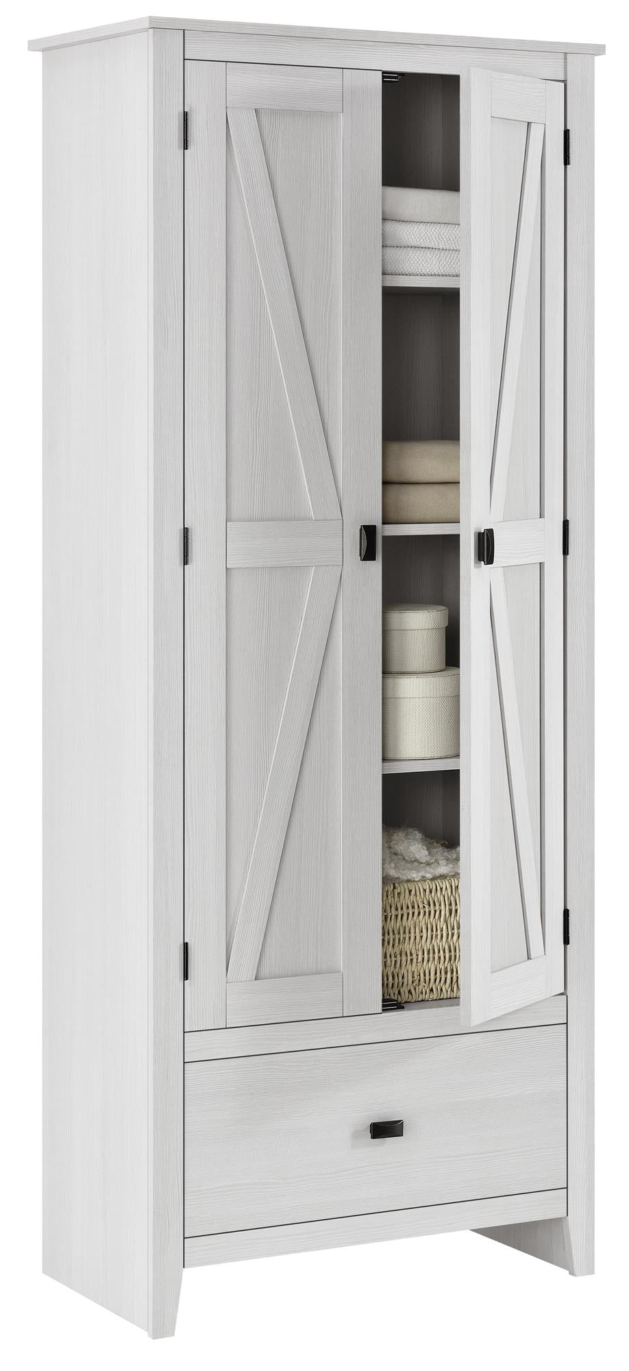 Ameriwood Home Winthrop 29.7-in x 71.9-in H Wood Composite Ivory Pine Freestanding or Wall-mount Utility Storage Cabinet