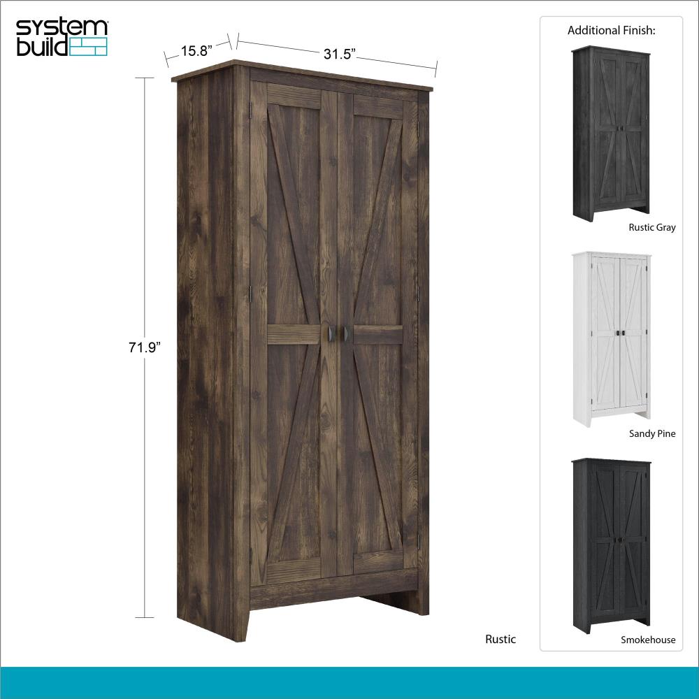 Ameriwood Home Winthrop 31.5-in x 71.9-in H Wood Composite Black Oak Freestanding or Wall-mount Utility Storage Cabinet