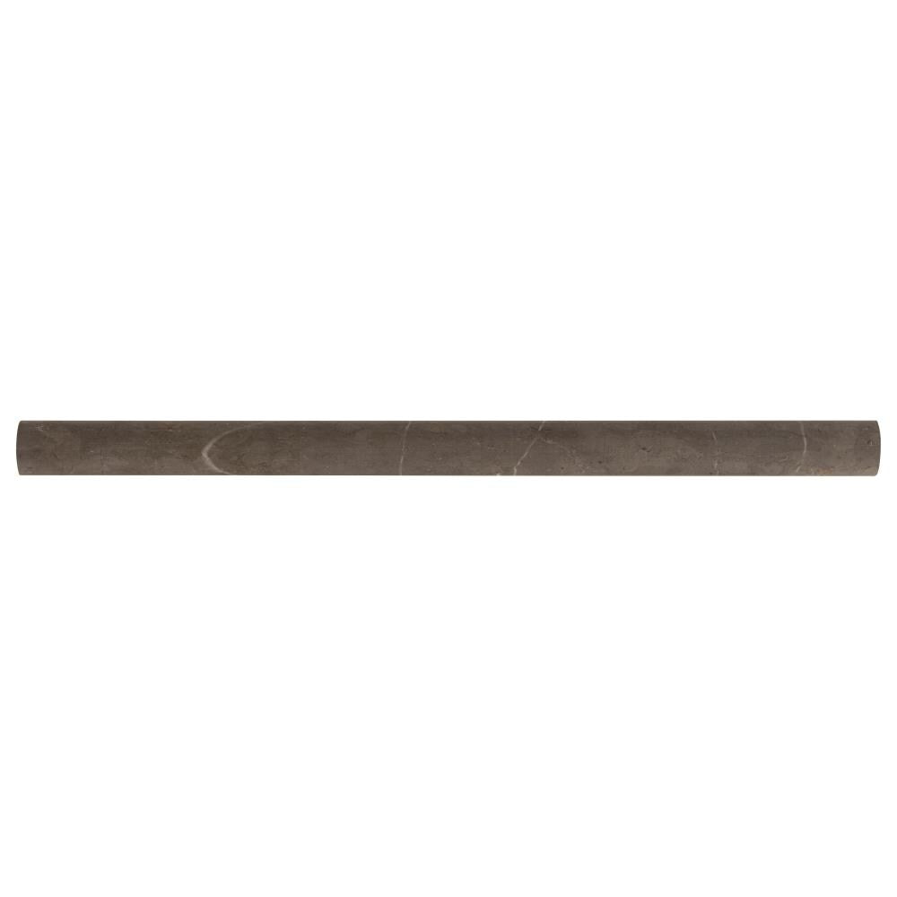 American Olean Genuine Stone Espresso Marble Pencil Liner Tile, Honed (1/2-in x 12-in)