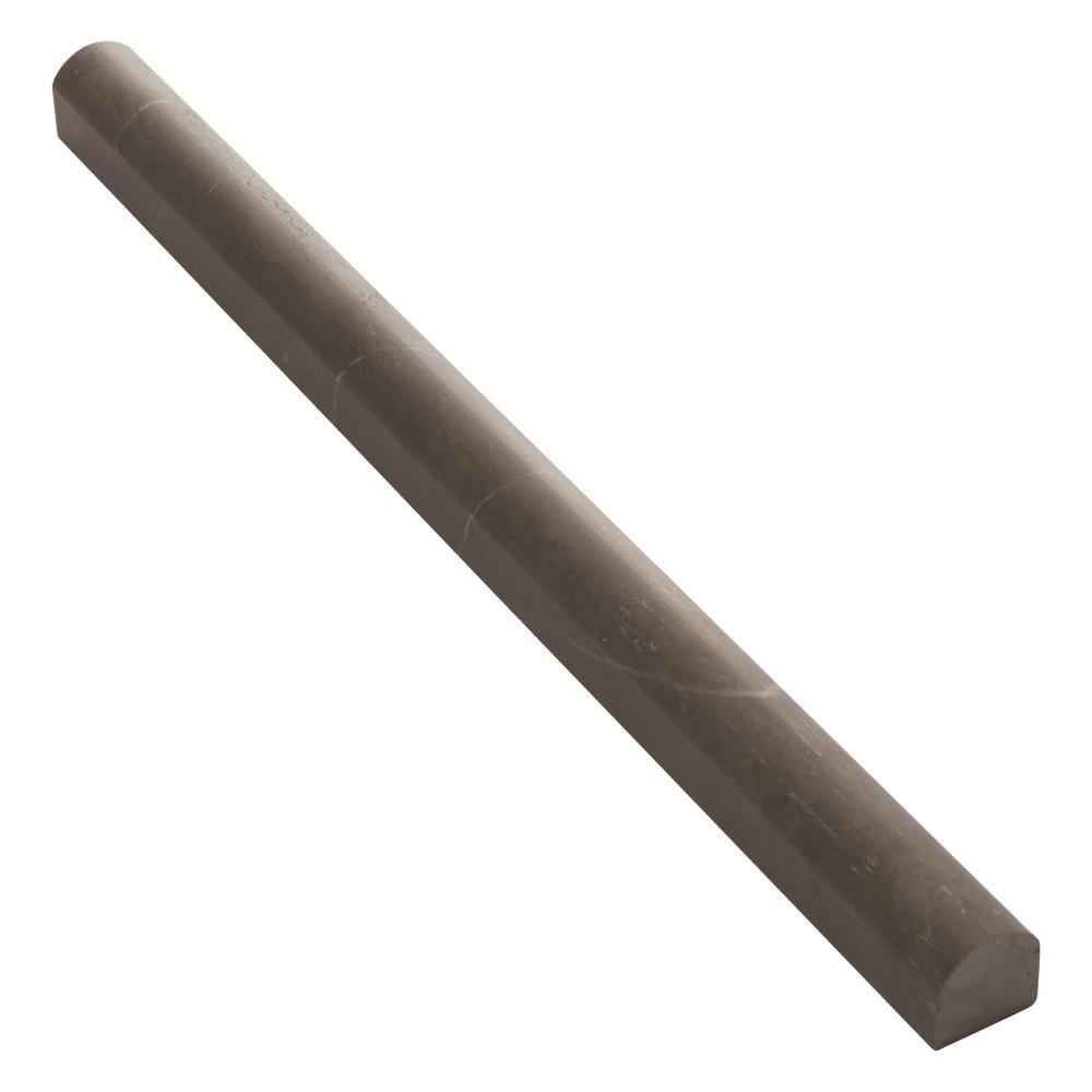 American Olean Genuine Stone Espresso Marble Pencil Liner Tile, Honed (1/2-in x 12-in)