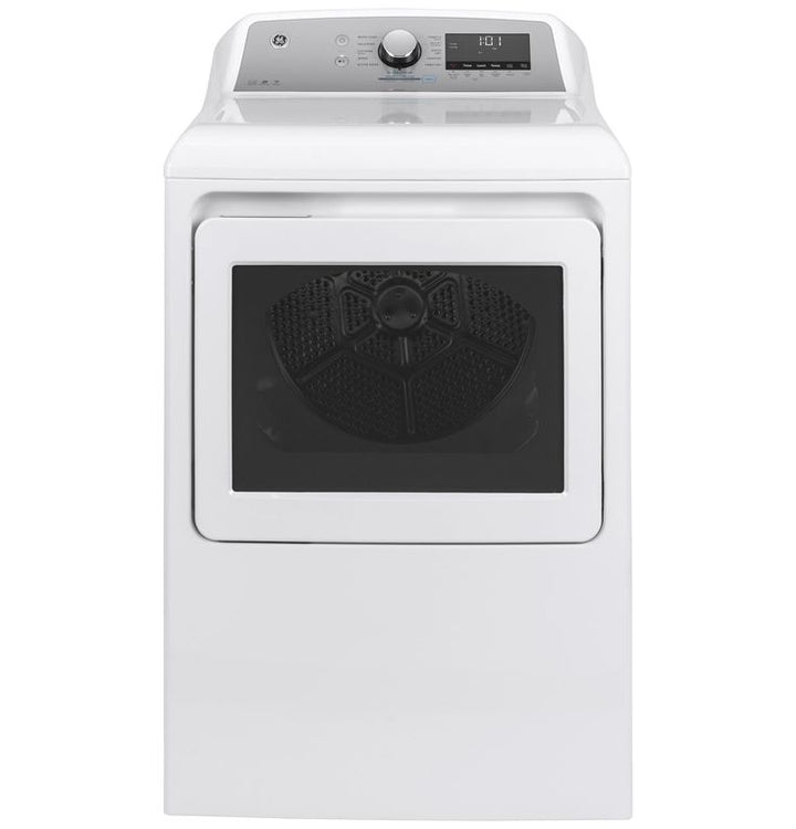 GE 7.4-cu ft Reversible Side Swing Door Steam Cycle Gas Dryer (White) ENERGY STAR
