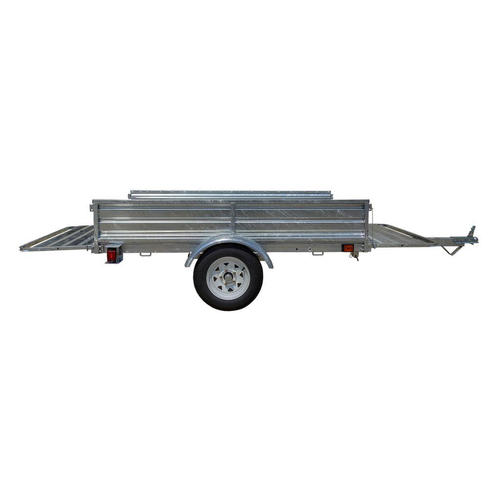 1639 lbs. Payload Capacity 4.5 ft. x 7.5 ft. Galvanized Steel Utility Trailer Kit with Bed Tilt and Collapsing Ends - Super Arbor
