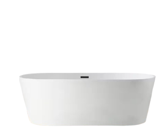 Bordeaux 54 in. Acrylic Flatbottom Freestanding Bathtub in White/Oil Rubbed Bronze