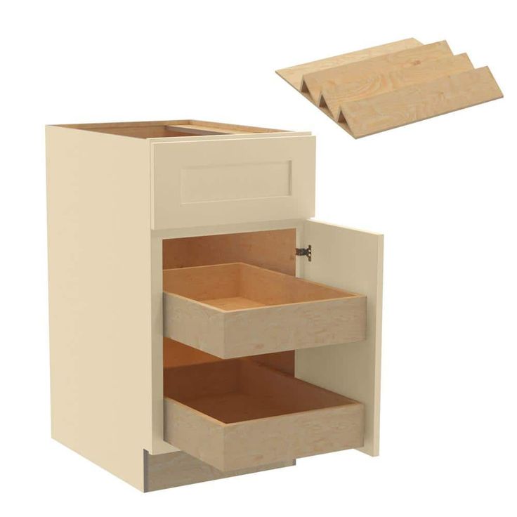 Home Decorators Collection Newport 18 in. W x 24 in. D x 34.5 in. H Assembled Plywood Base Kitchen Cabinet in Blended Cream with 2ROT Spice RH