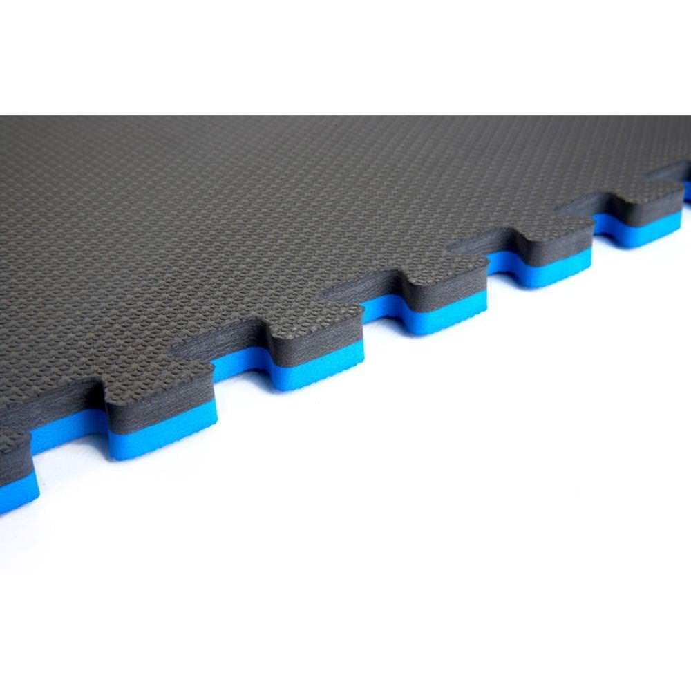 Norsk Blue/Black 24 in. x 24 in. EVA Foam Sport Multi-Purpose Reversible Interlocking Tile (24-Tile)