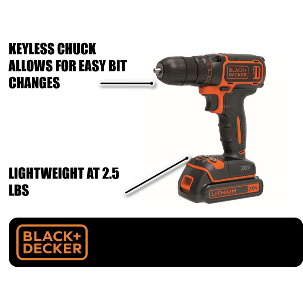 20-Volt MAX Lithium-Ion Cordless 3/8 in. Drill/Driver with Battery 1.5Ah and Charger - Super Arbor