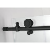 Coraline XL 44 in. - 48 in. x 34 in. x 80 in. Frameless Corner Sliding Shower Enclosure Clear Glass in Matte Black Right - Super Arbor