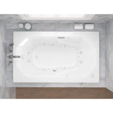 Onyx Diamond Series 5 ft. Right Drain Rectangular Drop-in Whirlpool and Air Bath Tub in White - Super Arbor