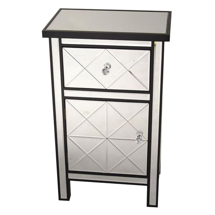 HomeRoots Shelly 20-in W x 32.7-in H x 13-in D Black Door and Drawer Base Semi-Custom Cabinet