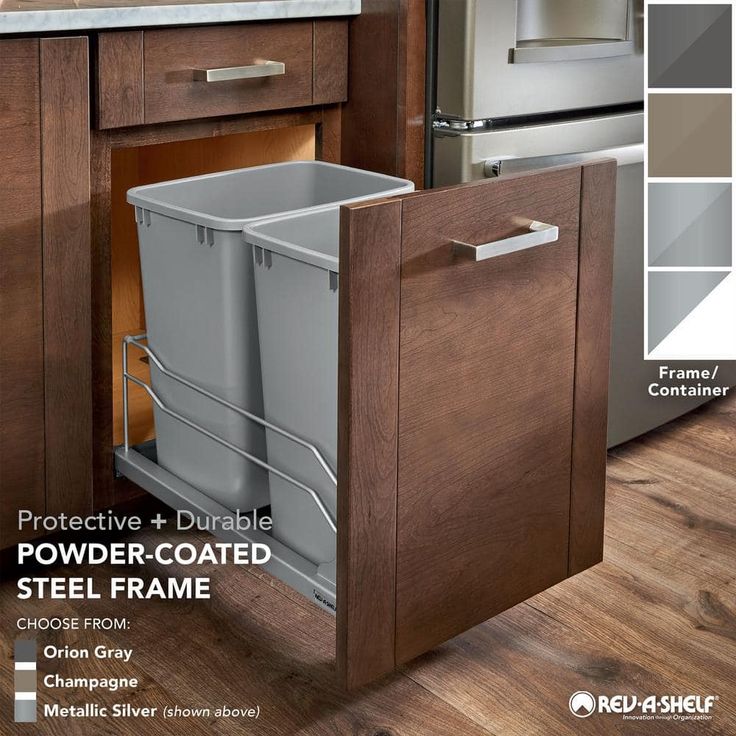 Rev-A-Shelf 50-Quart Plastic Pull Out Trash Can