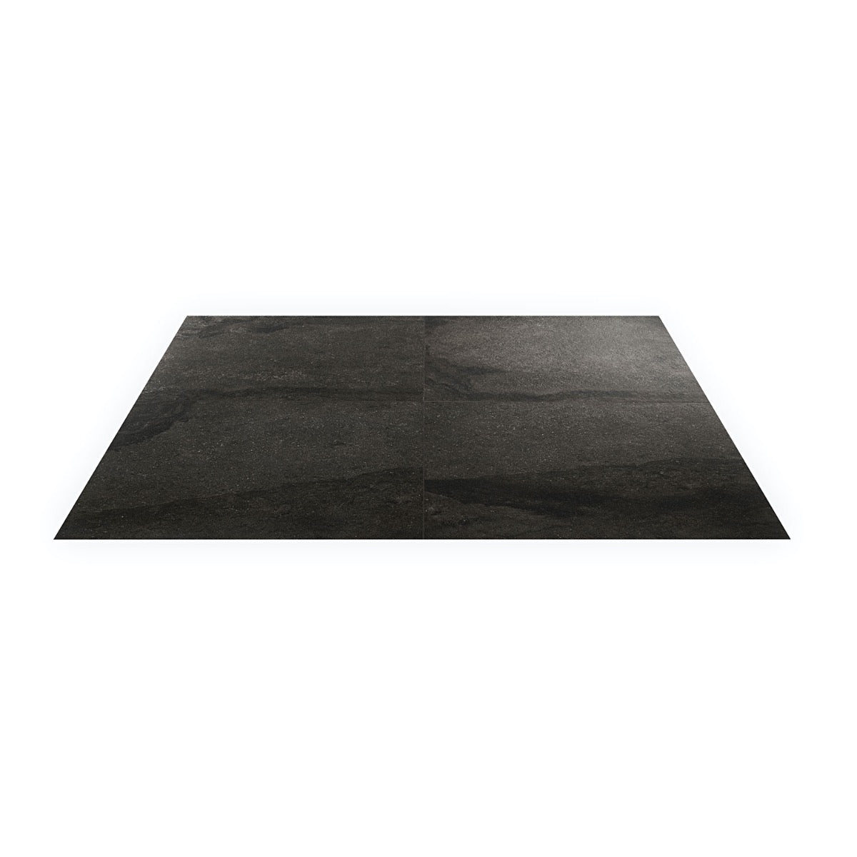 Acadia Charcoal Black 24x24 Matte Porcelain Tile - Limestone Look
