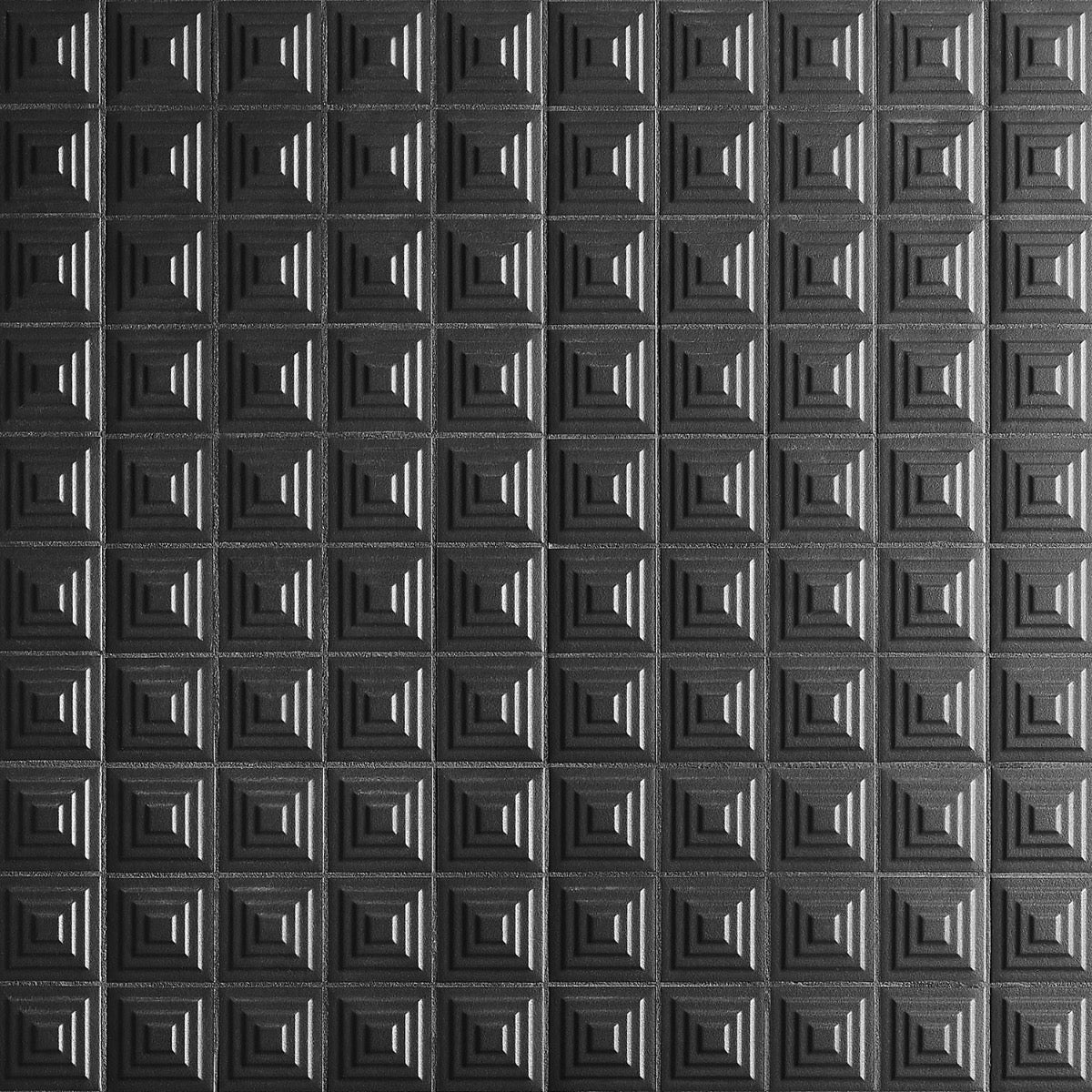 Kinzie Pyramid Charcoal Black 8x16 3D Matte Ceramic Tile by Lux Tile