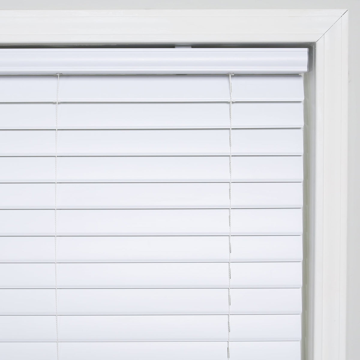 Project Source Premium 2-in Slat Width 30-in x 64-in Cordless White Vinyl Room Darkening Plantation Blinds
