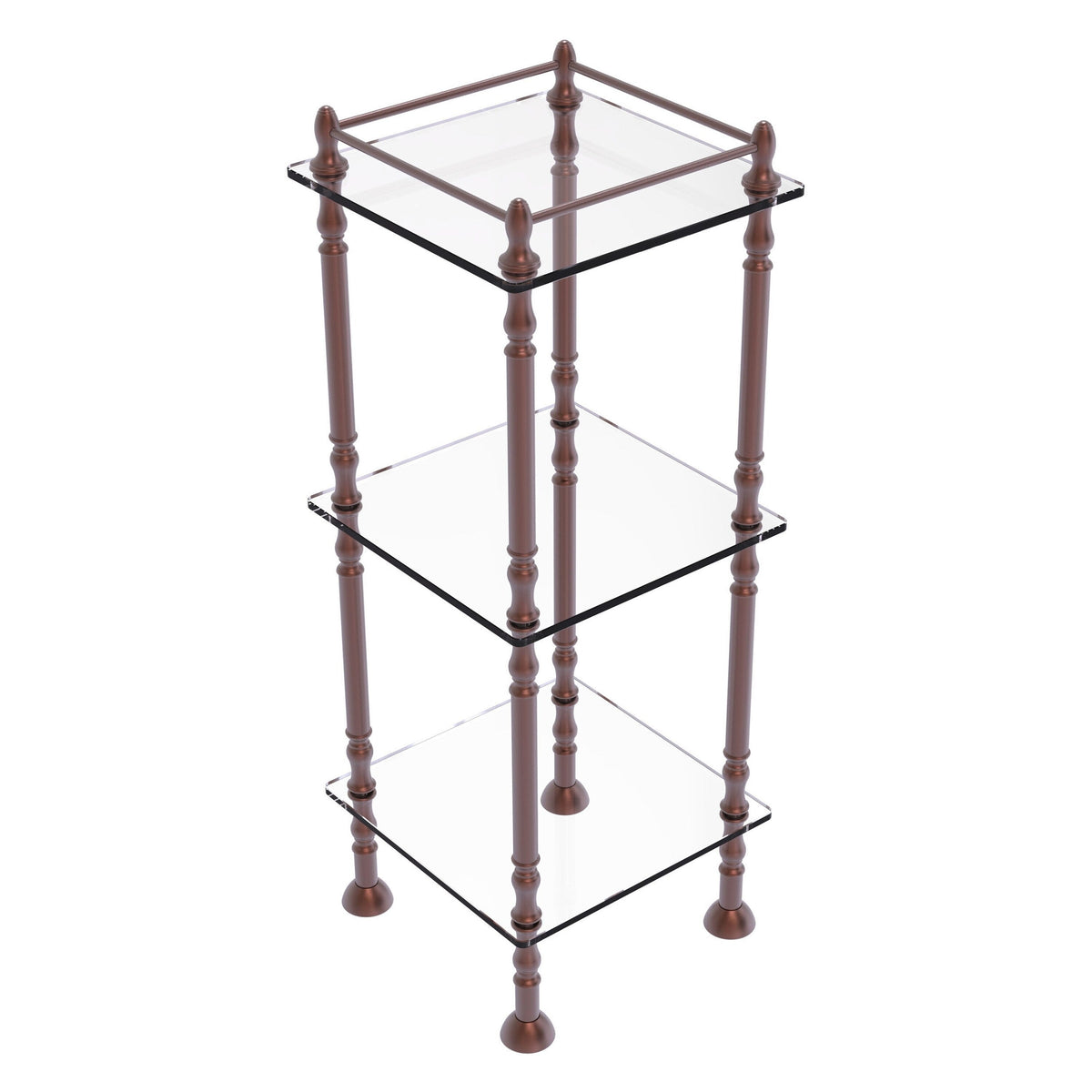 Allied Brass Antique Copper 3-Shelf Étagère, 14-in W x 38-in H x 14-in D
