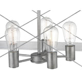 Progress Lighting Bradberry 5-Light Antique White and Galvanized Farmhouse Square Medium Hanging Pendant Light