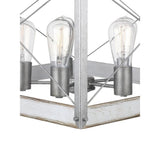 Progress Lighting Bradberry 5-Light Antique White and Galvanized Farmhouse Square Medium Hanging Pendant Light