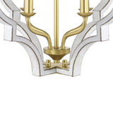 Progress Lighting Teigen 4-Light Antique White and Vintage Gold Transitional Geometric Medium Hanging Pendant Light