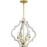 Progress Lighting Teigen 4-Light Antique White and Vintage Gold Transitional Geometric Medium Hanging Pendant Light