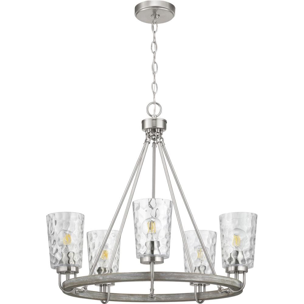 Progress Lighting Tiana 5-Light Brushed Nickel Coastal Chandelier