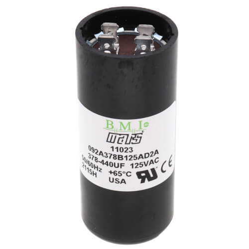 MARS 11023 capacitor - front view (Type: Capacitor; Voltage: 110v, 125v)