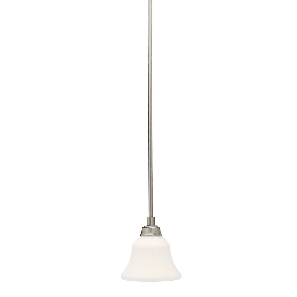 Kichler Langford Brushed Nickel Transitional Etched Glass Bell LED Pendant Light, 7-in Mini