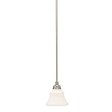 Kichler Langford Brushed Nickel Transitional Etched Glass Bell LED Pendant Light, 7-in Mini