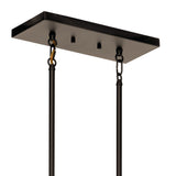 Kichler Solander 5-Light Olde Bronze Transitional Clear Glass Linear Large Hanging Kitchen Island Light