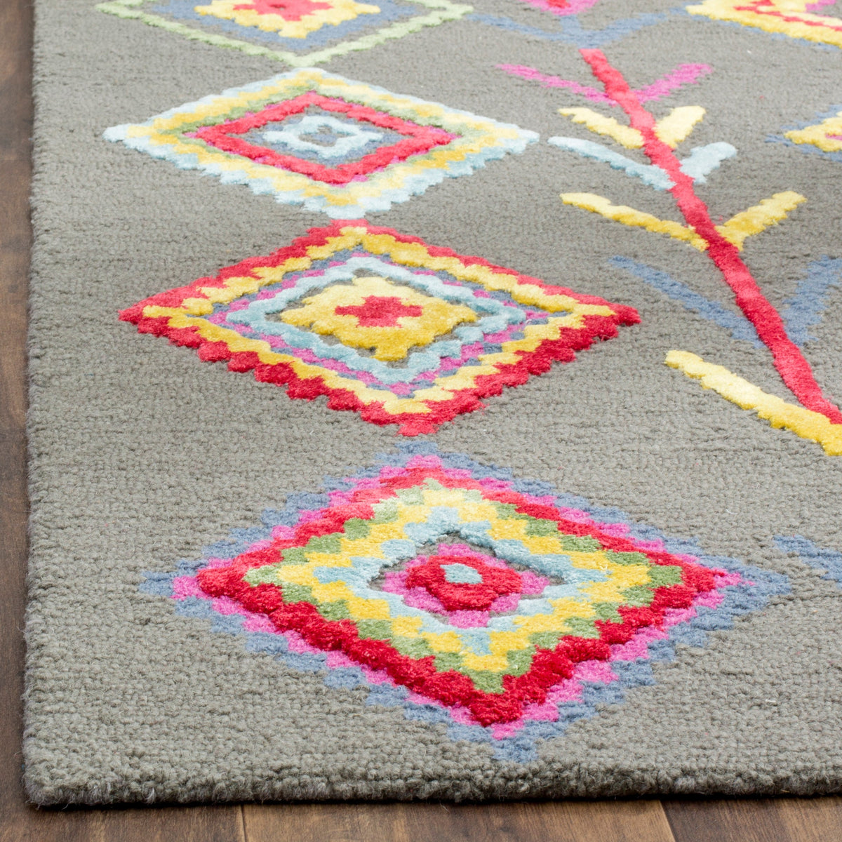Safavieh Bellagio Montoro 2 x 3 Dark Gray/Multi Indoor Abstract Global Handcrafted Throw Rug