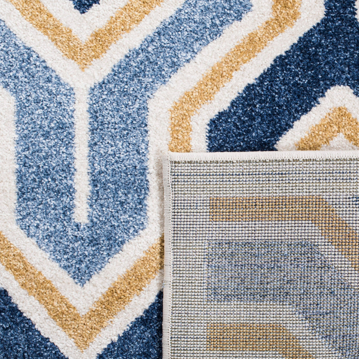 Safavieh Amherst Barkley 3 x 5 Ivory/Gold Indoor/Outdoor Abstract Mid-Century Modern Throw Rug