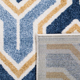 Safavieh Amherst Barkley 3 x 5 Ivory/Gold Indoor/Outdoor Abstract Mid-Century Modern Throw Rug