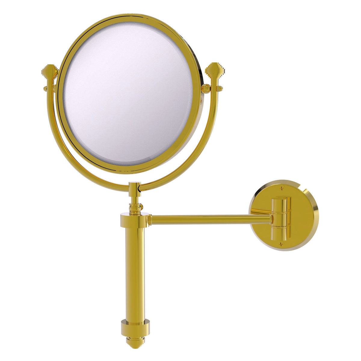 Allied Brass Southbeach 8-in x 16-in Polished Brass Double-Sided 5x Magnifying Wall-Mounted Vanity Mirror