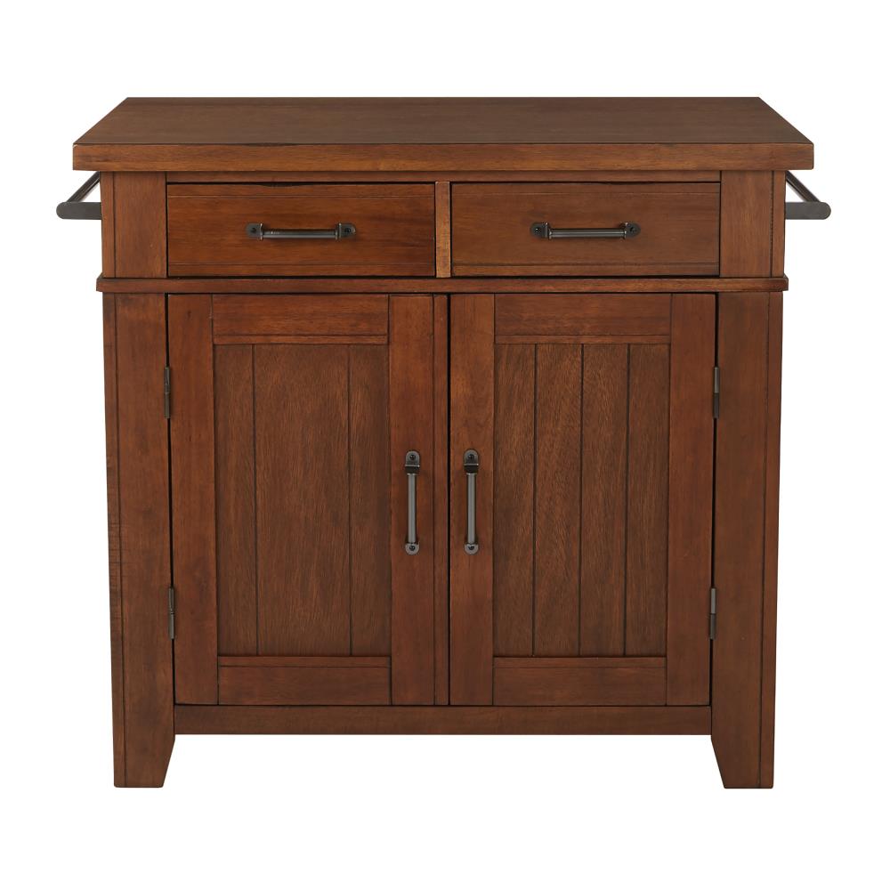 OSP Home Furnishings Brown Wood Base with MDF Wood Top Kitchen Island (39-in x 21-in x 36-in)