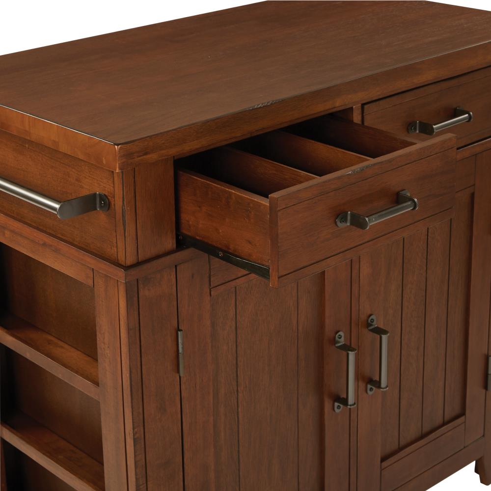 OSP Home Furnishings Brown Wood Base with MDF Wood Top Kitchen Island (39-in x 21-in x 36-in)
